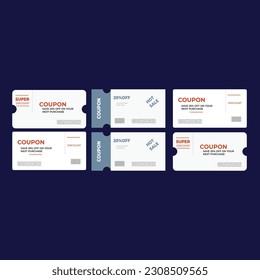 COUPON FASHION TICKET CARD element template for graphics design. Vector illustration