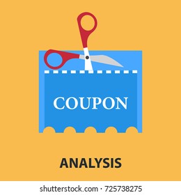 Coupon flat concept. Vector illustration. Element template for design.