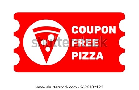 Coupon free pizza icon simple. Coupon voucher vector illustration for event or festival promotion graphic resources