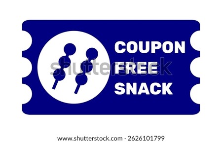 Coupon free snack icon simple. Coupon voucher vector illustration for event or festival promotion graphic resources