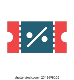 Coupon Glyph Two Color Icon For Personal And Commercial Use.
