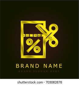 Coupon golden metallic logo