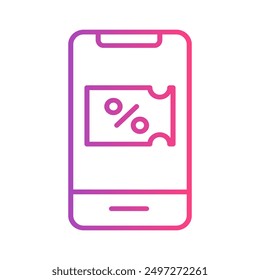 Coupon gradient icon. shop, ticket, discount and business symbol. perfect for interfaces, websites, UI and mobile apps.