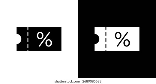 Icono de Cupón. El Vector de silueta negro