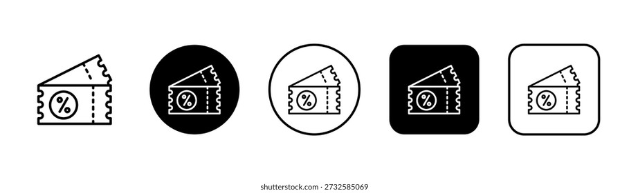 Icono de Cupón con fondo blanco y negro