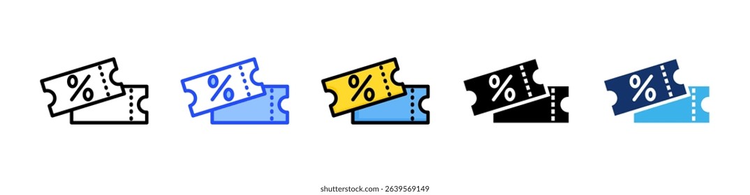 Coupon Icon Collection With Multiple Styles