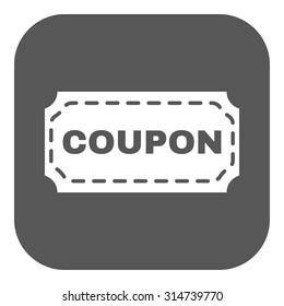 The coupon icon. Discount and gift, offer symbol. Flat Vector illustration. Button
