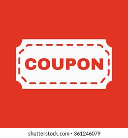The coupon icon. Discount and gift, offer symbol. Flat Vector illustration