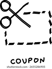 coupon icon in doodle style