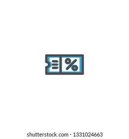 Coupon Icon Line Design. E Commerce icon vector illustration design