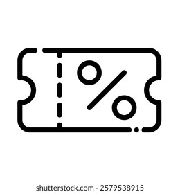Coupon Icon in Line Style