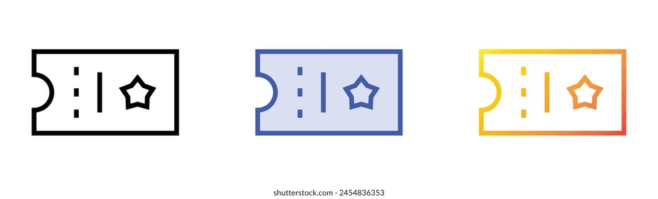 Icono de Cupón. Diseño de estilo de relleno lineal, azul y degradado aislado sobre fondo blanco