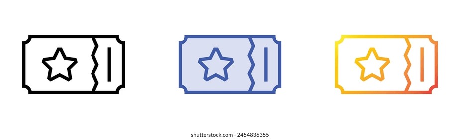 coupon icon. Linear, Blue Fill and Gradient Style Design Isolated On White Background