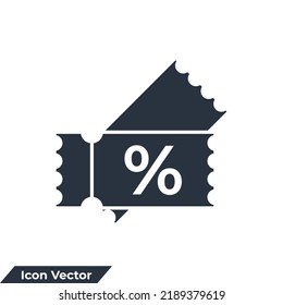 coupon icon logo vector illustration. Discount Coupon symbol template for graphic and web design collection