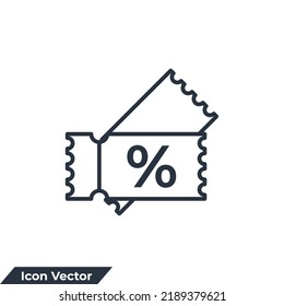 coupon icon logo vector illustration. Discount Coupon symbol template for graphic and web design collection