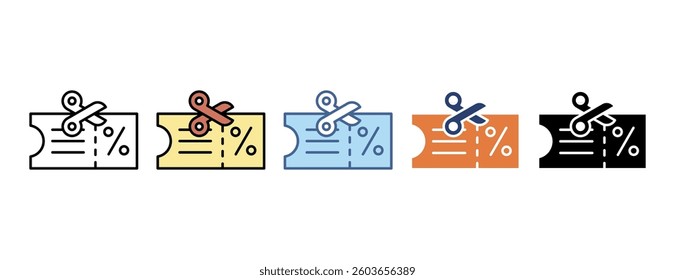 Coupon icon with multiple style