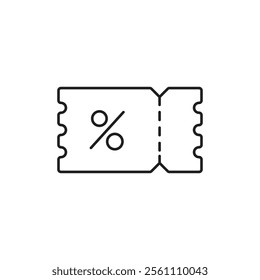 Coupon icon Outline vector line symbol