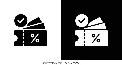 Coupon-Icon-Set Schwarz-Weiß