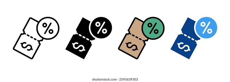 Coupon Icon Set Multiple Style Collection