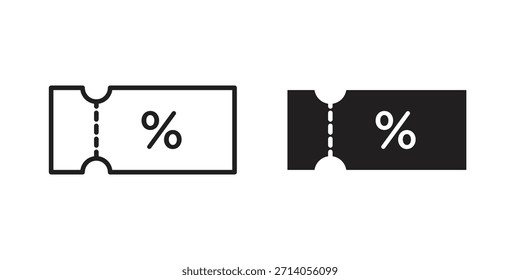 Coupon icon silhouette vector designs. Editable Strokes
