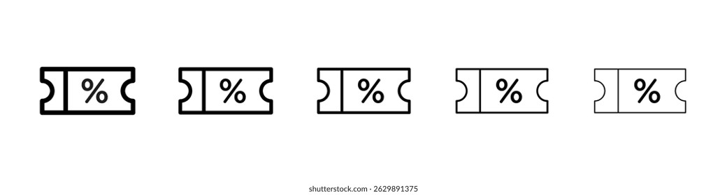 Coupon icon Simple thin line flat symbol