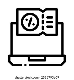 coupon icon with style outline