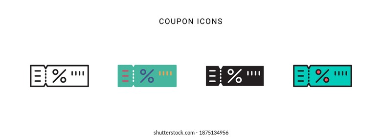 coupon icon vector with different style design. isolated on white background