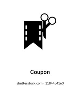 Coupon icon vector isolated on white background, logo concept of Coupon sign on transparent background, filled black symbol
