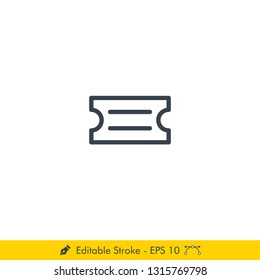 Coupon Icon / Vector - In Line / Stroke Design