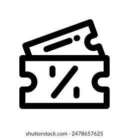 Coupon-Symbol. Vektorgrafik-Liniensymbol für Website, Handy, Präsentation und Logo-Design.