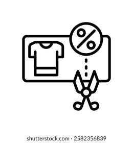 coupon icon. vector line icon for your website, mobile, presentation, and logo design.