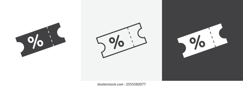 Coupon icon vector set for ui designs
