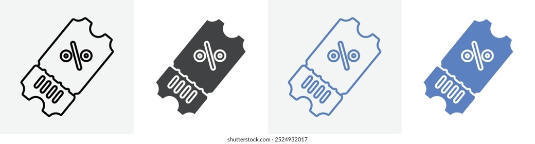 ícone de cupom vetor definir uso para web