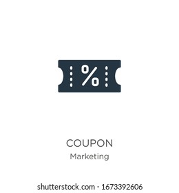 Coupon icon vector. Trendy flat coupon icon from marketing collection isolated on white background. Vector illustration can be used for web and mobile graphic design, logo, eps10