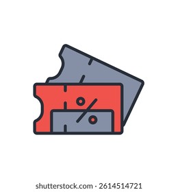 coupon icon. vector.Editable stroke.linear style sign for use web design,logo.Symbol illustration.