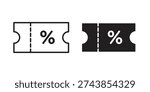 Coupon icons. Line Illustration Vector Template. Clipart concept illustration