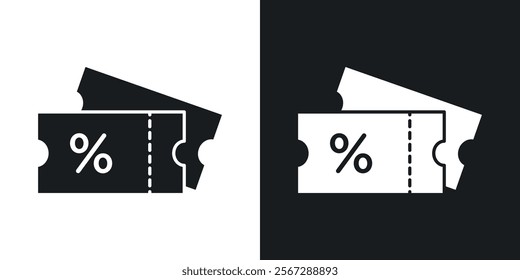 Coupon icons in solid black and white colors