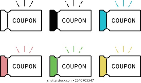 Coupon icons in various color schemes