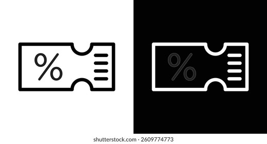 Coupon icons vector set in stroke line style