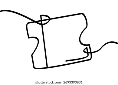 Coupon illustration with continuous line design. Attractive abstract line art design.