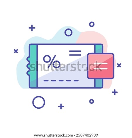 Coupon illustration vector. Discount, Offer.