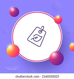 Coupon with leaf line icon. Tree leaf, ecology, greens, plant, sprout. Grean peace. Save the world concept. Vector line icon for Business and Advertising