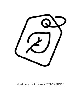 Cupón con icono de la línea de hoja. Hoja de árbol, ecología, verduras, planta, brote. La paz en Grecia. Salvemos el concepto del mundo. Fondo blanco. Icono de línea de vector para empresas