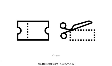 Coupon line icon - editable stroke