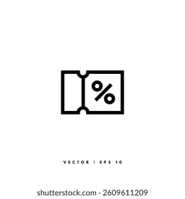 Coupon Line Icon. Editable Stroke