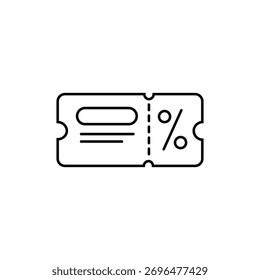 Icono de línea de Cupón, trazo editable aislado sobre fondo blanco. Ilustración vectorial. icono de línea de tarjeta de descuento
