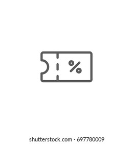 Coupon line icon, Vector on white background
