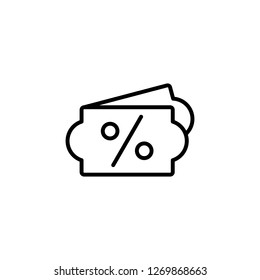 coupon line simple icon on white background