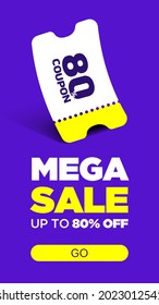 Coupon on a purple background