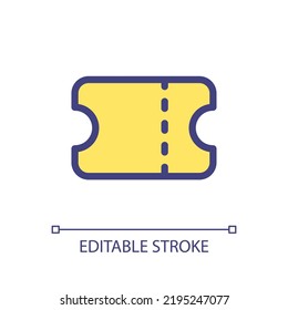 Coupon pixel perfect RGB color ui icon. Customer loyalty status. Discount code. Simple filled line element. GUI, UX design for mobile app. Vector isolated pictogram. Editable stroke. Arial font used